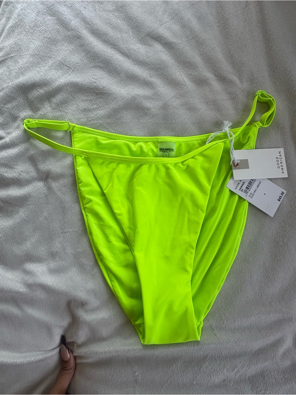 Good American Electric Lime High-Cut Bikini Bottom